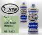Preview: Ford, Light Sage Metallic, 4B / 5932: 400ml Sprühdose + 400ml Klarlack - Set, von ATW Autoteile West.
